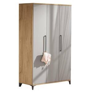 Drehtürenschrank Linas, Eiche Montana, 3-türig in kieselgrau, 124 x 205 cm