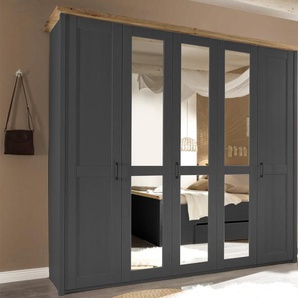 Drehtürenschrank Locarno, graphit, Artisan Eiche, 241 x 221 cm