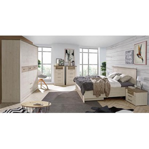 Drehtürenschrank Ludwig 171cm Weiß/Beige