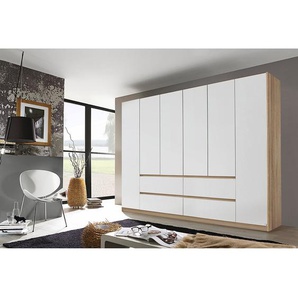 Drehtürenschrank Mainz 271cm Braun/Weiß/Alpinweiß/Eiche Sonoma Dekor ohne Spiegeltür/-en
