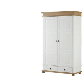 Drehtürenschrank Massivholz Fehmarn ¦ weiß ¦ Maße (cm): B: 136 H: 220 T: 62.0