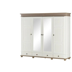 Drehtürenschrank Massivholz Fehmarn ¦ weiß ¦ Maße (cm): B: 252 H: 220 T: 62.0