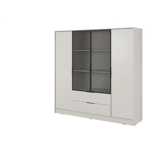 Drehtürenschrank mit 2 Schubladen - beige - Materialmix - 206 cm - 200 cm | Möbel Kraft