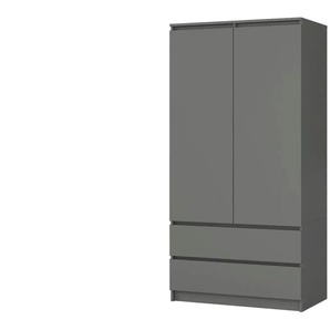 Drehtürenschrank mit 2 Schubladen Oda ¦ grau ¦ Maße (cm): B: 90 H: 180