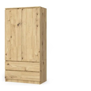 Drehtürenschrank mit 2 Schubladen Oda ¦ holzfarben ¦ Maße (cm): B: 90 H: 180