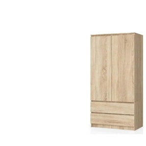 Drehtürenschrank mit 2 Schubladen Oda ¦ holzfarben ¦ Maße (cm): B: 90 H: 180