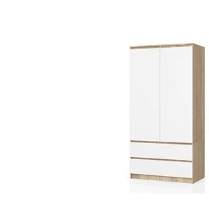 Drehtürenschrank mit 2 Schubladen Oda ¦ mehrfarbig ¦ Maße (cm): B: 90 H: 180