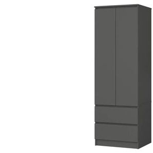 Drehtürenschrank mit 2 Schubladen Sina ¦ grau ¦ Maße (cm): B: 60 H: 180