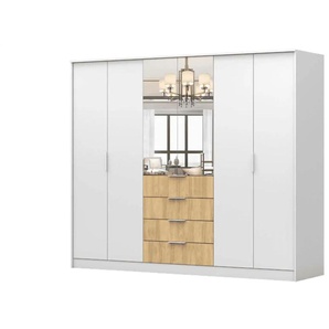 Drehtürenschrank mit Einlegeböden Gatley ¦ braun ¦ Maße (cm): B: 230 H: 215