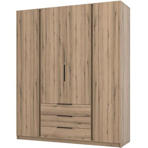 Drehtürenschrank mit Schubladen KAYA XI 200 cm Schwarz