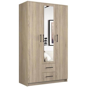 Drehtürenschrank mit Spiegel LUCAS 120 cm Weiß