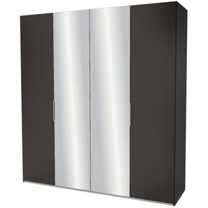 Drehtürenschrank mit Spiegeltüren - grau - Materialmix - 200 cm - 216 cm - 58 cm | Möbel Kraft