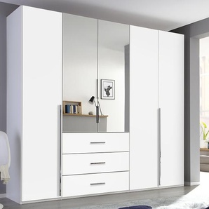 Drehtürenschrank Montclar, alpinweiß, 251 x 223 cm, 2 Spiegeltüren