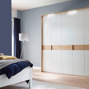 Drehtürenschrank Multiline, Balkeneiche/weiß