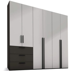Drehtürenschrank Multiplan 100 in seidengrau, basalt, Breite ca. 300 cm