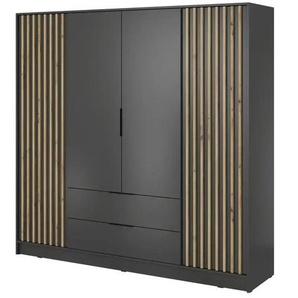 Drehtürenschrank  Nelly ¦ schwarz ¦ Maße (cm): B: 206 H: 200