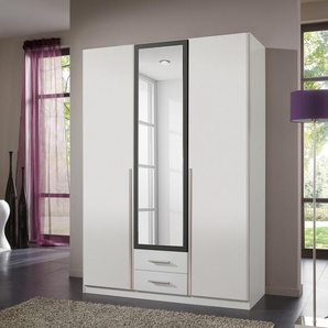 Drehtürenschrank Nuevo 135cm Weiß/Alpinweiß/Anthrazit