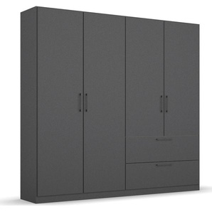 Drehtürenschrank RAUCH Challenger Schränke Gr. B/H/T: 181,0 cm x 210,0 cm x 54,0 cm, 4 St., grau (grau metallic) Drehtürenschränke mit geräumigen Schubladen