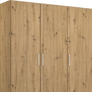 Drehtürenschrank RAUCH Cosmo Schränke Gr. B/H/T: 136 cm x 197 cm x 54 cm, Ohne Spiegel, 3 St., braun (eiche artisan) Drehtürenschränke Inkl. Stoffboxen-Set und extra Einlegeböden, optional mit Spiegel