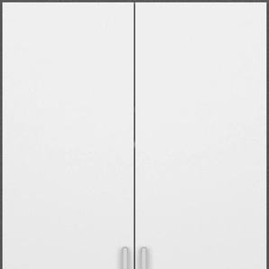 Drehtürenschrank RAUCH Homburg Schränke Gr. B/H/T: 91 cm x 197 cm x 54 cm, 2 St., grau (graumetallic, hochglanz weiß) Drehtürenschränke