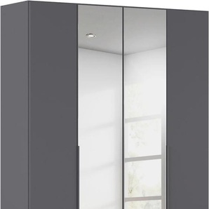 Drehtürenschrank RAUCH Kleiderschrank Schrank Garderobe AGORDO mit Dekor- oder Hochglanzfront, grau (graumetallic), B:181cm H:210cm T:54cm, Holzwerkstoff, Schränke, durchdachte Innenausstattung, in 6 Breiten und 2 Höhen MADE IN GERMANY, Topseller
