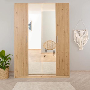Drehtürenschrank RAUCH Koluna Schränke Gr. B/H/T: 181 cm x 229 cm x 54 cm, 4 St., braun (eiche artisan) Drehtürenschränke mit Spiegel, inkl. 2 Innenschubladen sowie extra Böden
