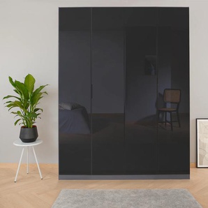 Drehtürenschrank RAUCH Koluna Schränke Gr. B/H/T: 181 cm x 229 cm x 54 cm, 4 St., grau (graumetallic, glas basalt) Drehtürenschränke Glasfront, inkl. 2 Innenschubladen sowie extra Böden
