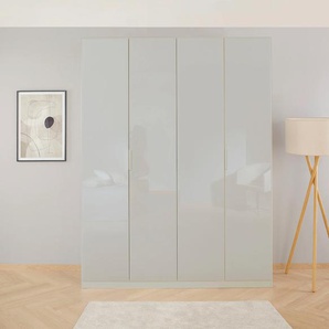 Drehtürenschrank RAUCH Koluna Schränke Gr. B/H/T: 181 cm x 229 cm x 54 cm, 4 St., grau (seidengrau, glas seidengrau) Drehtürenschränke Glasfront, inkl. 2 Innenschubladen sowie extra Böden