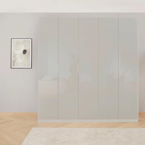 Drehtürenschrank RAUCH Koluna Schränke Gr. B/H/T: 226 cm x 210 cm x 54 cm, 5 St., grau (seidengrau, glas seidengrau) Drehtürenschränke Glasfront, inkl. 2 Innenschubladen sowie extra Böden