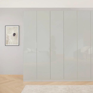 Drehtürenschrank RAUCH Koluna Schränke Gr. B/H/T: 271 cm x 210 cm x 54 cm, 6 St., grau (seidengrau, glas seidengrau) Drehtürenschränke Glasfront, inkl. 2 Innenschubladen sowie extra Böden