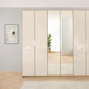 Drehtürenschrank RAUCH Koluna Schränke Gr. B/H/T: 271 cm x 229 cm x 54 cm, 6 St., beige (eiche artisan, glas champagner) Drehtürenschränke Glasfront mit Spiegel, inkl. 2 Innenschubladen sowie extra Böden