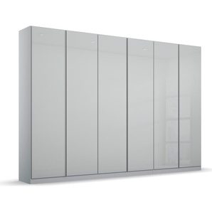 Drehtürenschrank RAUCH Monostar Schränke Gr. B/H/T: 271 cm x 210 cm x 54 cm, 6 St., grau (seidengrau, glas seidengrau) Drehtürenschränke mit Glasfront sowie umfangreicher Innenausstattung
