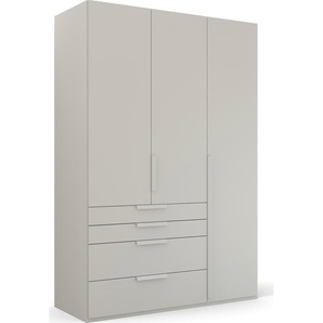 Drehtürenschrank RAUCH Purisma Schränke Gr. B/H/T: 151 cm x 223 cm x 60 cm, 3 St., grau (seidengrau) Drehtürenschränke mit Schubladen und umfangreichem Zubehör, Soft-Close-Funktion