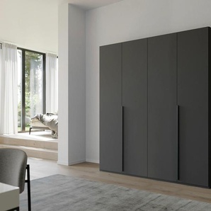 Drehtürenschrank RAUCH Purisma Schränke Gr. B/H/T: 201 cm x 223 cm x 60 cm, 4 St., grau (graphit) Drehtürenschränke mit umfangreicher Innenausstattung