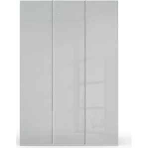 Drehtürenschrank RAUCH Skat Meridian Schränke Gr. B/H/T: 151 cm x 223 cm x 63 cm, 3 St., grau (seidengrau, glas seidengrau) Drehtürenschränke Glasfront, inkl. Innenspiegel und 4 Innenschubladen