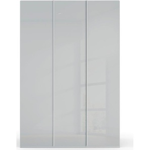 Drehtürenschrank RAUCH Skat Meridian Schränke Gr. B/H/T: 151 cm x 235 cm x 63 cm, 3 St., grau (seidengrau, glas seidengrau) Drehtürenschränke Glasfront, inkl. Innenspiegel und 4 Innenschubladen