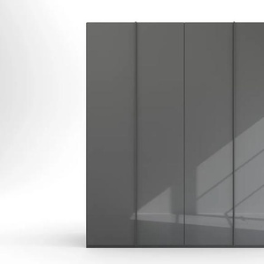 Drehtürenschrank RAUCH Skat Meridian Schränke Gr. B/H/T: 201 cm x 223 cm x 63 cm, 4 St., grau (graphit, glas basalt) Drehtürenschränke