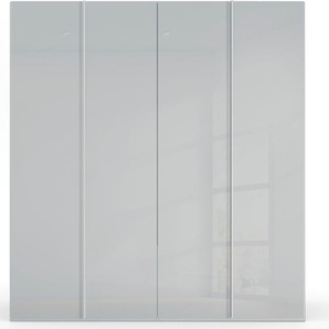 Drehtürenschrank RAUCH Skat Meridian Schränke Gr. B/H/T: 201 cm x 223 cm x 63 cm, 4 St., grau (seidengrau, glas seidengrau) Drehtürenschränke Glasfront, inkl. Innenspiegel und 4 Innenschubladen