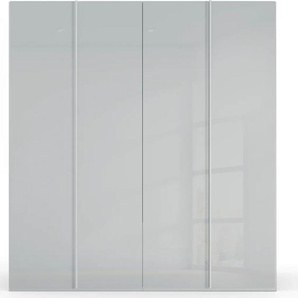 Drehtürenschrank RAUCH Skat Meridian Schränke Gr. B/H/T: 201 cm x 235 cm x 63 cm, 4 St., grau (seidengrau, glas seidengrau) Drehtürenschränke Glasfront, inkl. Innenspiegel und 4 Innenschubladen