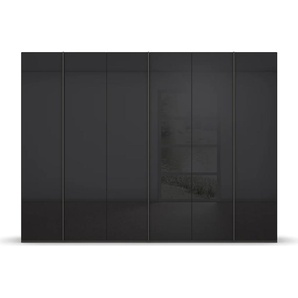 Drehtürenschrank RAUCH Skat Meridian Schränke Gr. B/H/T: 301 cm x 223 cm x 63 cm, 6 St., grau (graphit, glas basalt) Drehtürenschränke Glasfront, inkl. Innenspiegel und 4 Innenschubladen