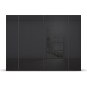 Drehtürenschrank RAUCH Skat Meridian Schränke Gr. B/H/T: 301 cm x 235 cm x 63 cm, 6 St., grau (graphit, glas basalt) Drehtürenschränke Glasfront, inkl. Innenspiegel und 4 Innenschubladen
