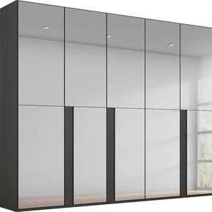 Drehtürenschrank RAUCH Talus Schränke Gr. B/H/T: 250 cm x 223 cm x 61 cm, Mit Grauspiegel, 5 St., grau (graphit, grauspiegel) Drehtürenschränke mit umfangreicher Innenausstattung, wahlweise oder ohne Spiegel