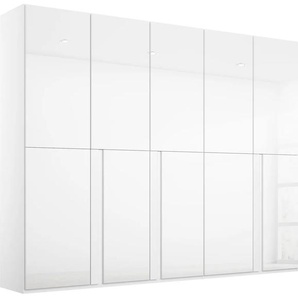 Drehtürenschrank RAUCH Talus Schränke Gr. B/H/T: 250 cm x 223 cm x 61 cm, Ohne Grauspiegel, 5 St., weiß (weiß, glas weiß) Drehtürenschränke
