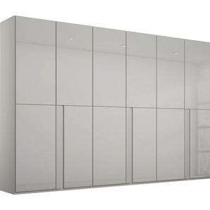 Drehtürenschrank RAUCH Talus Schränke Gr. B/H/T: 300 cm x 223 cm x 61 cm, Ohne Grauspiegel, 6 St., grau (seidengrau, glas seidengrau) Drehtürenschränke mit umfangreicher Innenausstattung, wahlweise oder ohne Spiegel