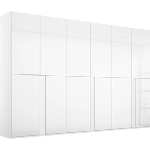Drehtürenschrank RAUCH Talus Schränke Gr. B/H/T: 300 cm x 223 cm x 61 cm, Ohne Grauspiegel, 6 St., weiß (weiß, glas weiß) Drehtürenschränke