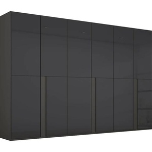 Drehtürenschrank RAUCH Talus Schränke Gr. B/H/T: 300 cm x 235 cm x 61 cm, Ohne Grauspiegel, 6 St., grau (graphit, glas basalt) Drehtürenschränke mit umfangreicher Innenausstattung, wahlweise oder ohne Spiegel