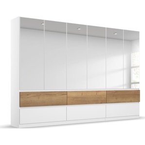 Drehtürenschrank RAUCH Winnipeg Schränke Gr. B/H/T: 271 cm x 210 cm x 56 cm, Mit Beleuchtung, 6 St., weiß Drehtürenschränke grifflose Front, Schubkästen m. Griffmulde, auch mit Beleuchtung