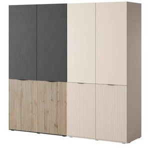 Drehtürenschrank 4 türig Sandbox ¦ beige ¦ Maße (cm): B: 202 H: 200