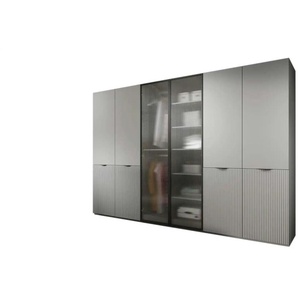 Drehtürenschrank 6 türig Sandbox ¦ grau ¦ Maße (cm): B: 303 H: 200