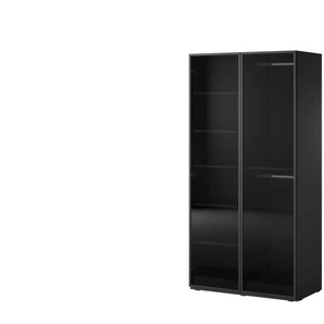 Drehtürenschrank mit Glastüren Sandbox ¦ schwarz ¦ Maße (cm): B: 101 H: 200